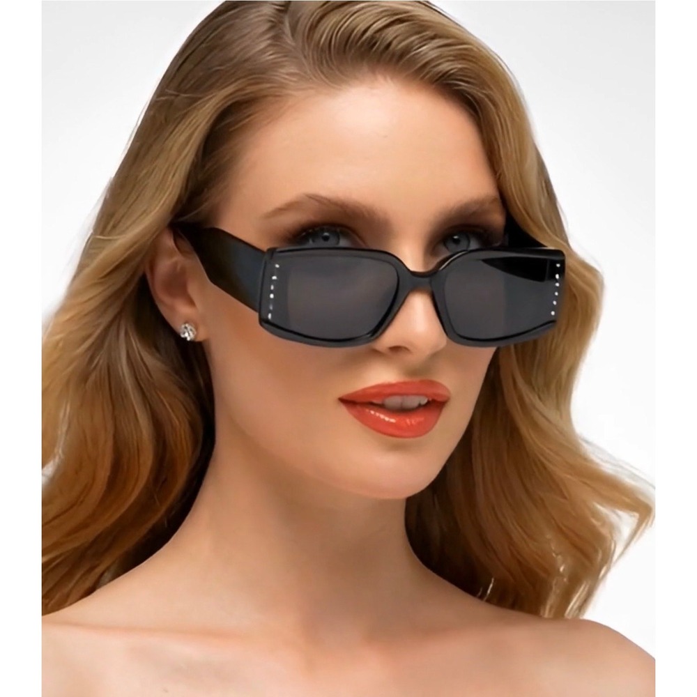 Black Sunglasses Women Retro Square Shades Chic Retro Glam Streetwear Cyber 2026